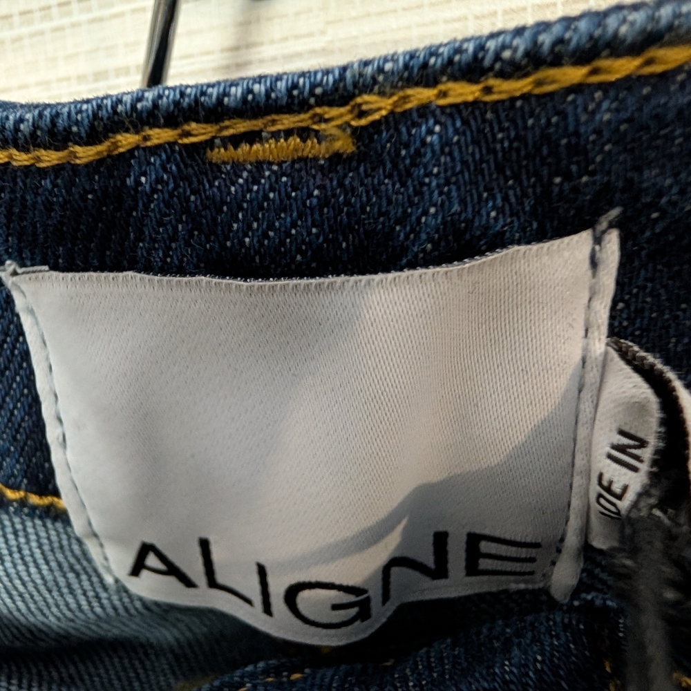 Aligne Denim Slim Flare Ocean Blue Jeans 26 NWT Dark Wash - Picture 9 of 12